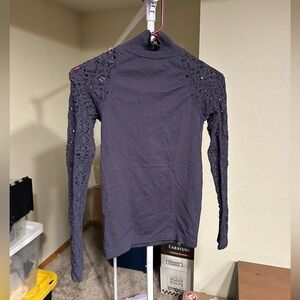 Intimately Free People Grape Purple Ribbed Long Sleeve Size M/L